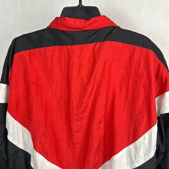 Vtg Sprint Windbreaker Jacket Sz M Black Red White Blue 80s 90s Track Colorblock - Picture 5 of 10